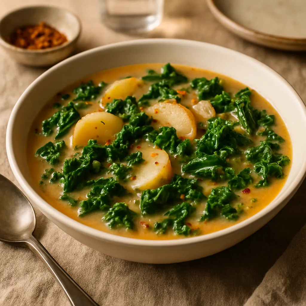 Vegan Zuppa Toscana with Kale and Potatoes