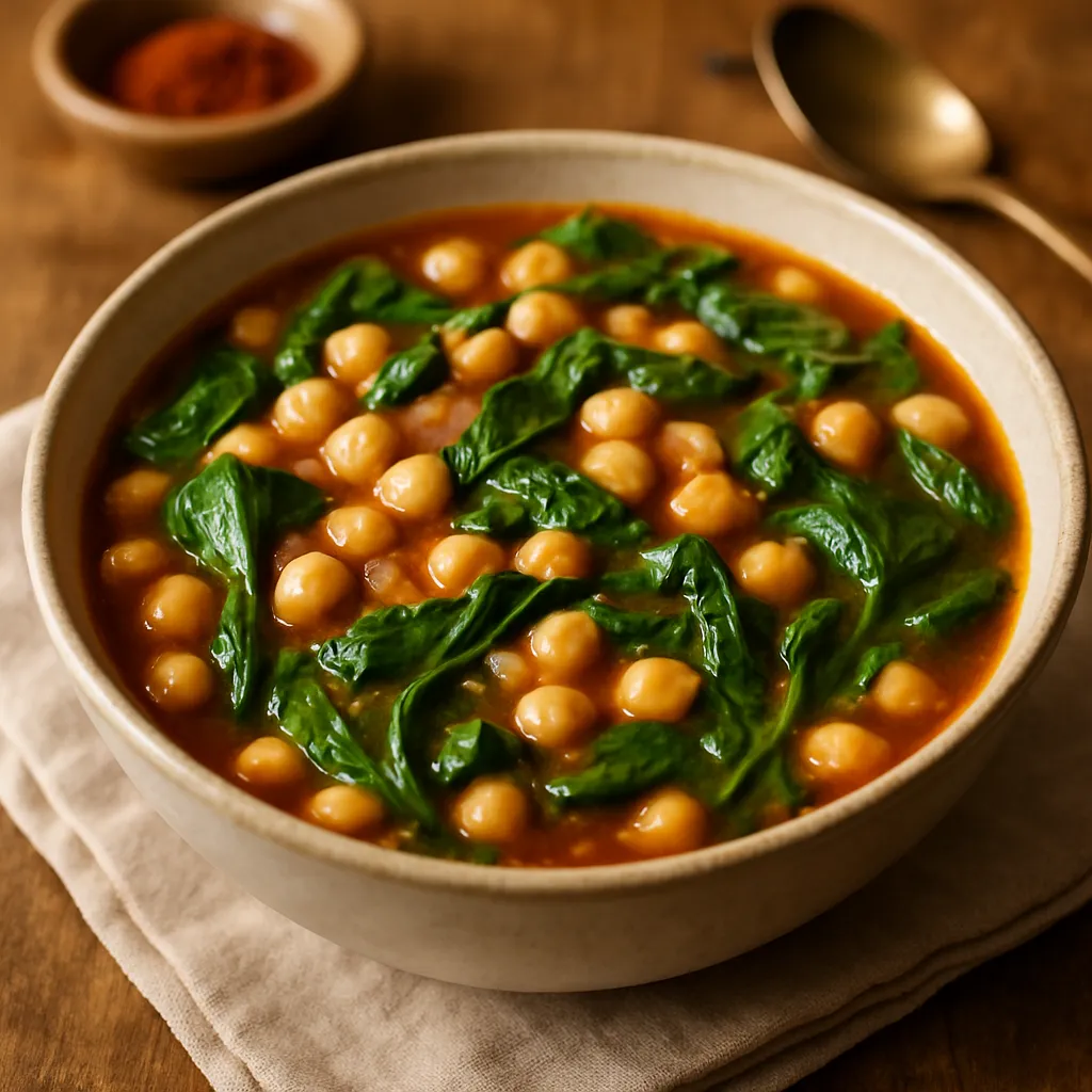 Sopa de Garbanzos con Espinacas