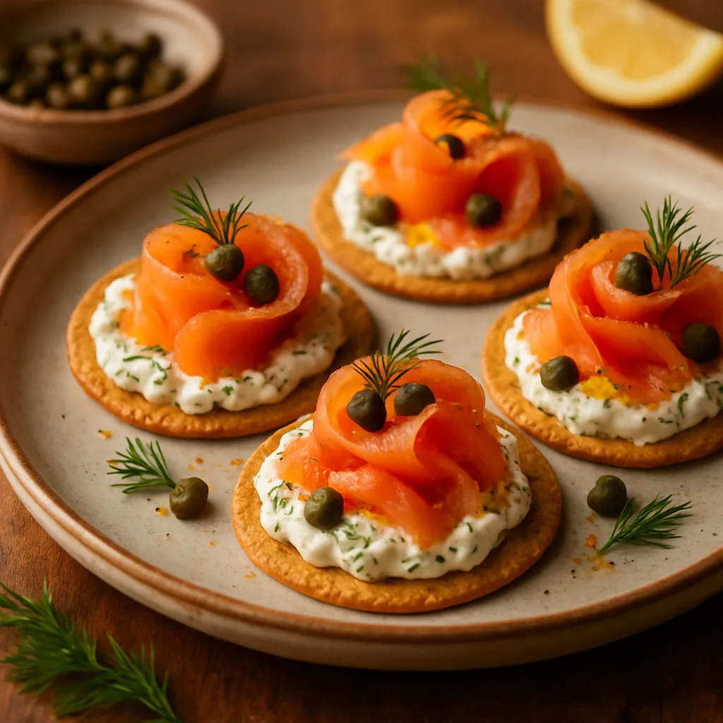 Photo of Smoked Salmon Canapés with Dill Cream Cheese