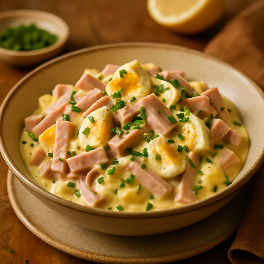 Schinken und Eiersalat