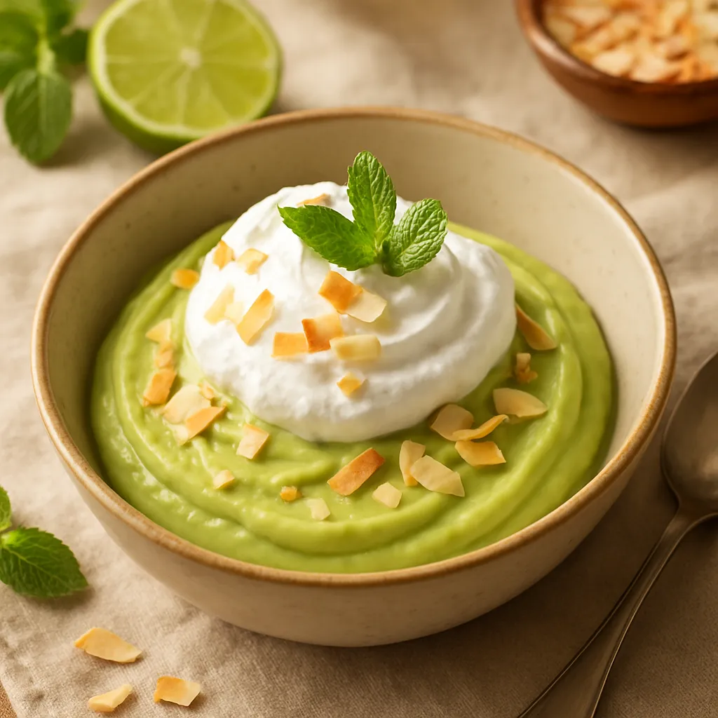 Chilled Avocado & Lime Mousse with Coconut Whipped Cream