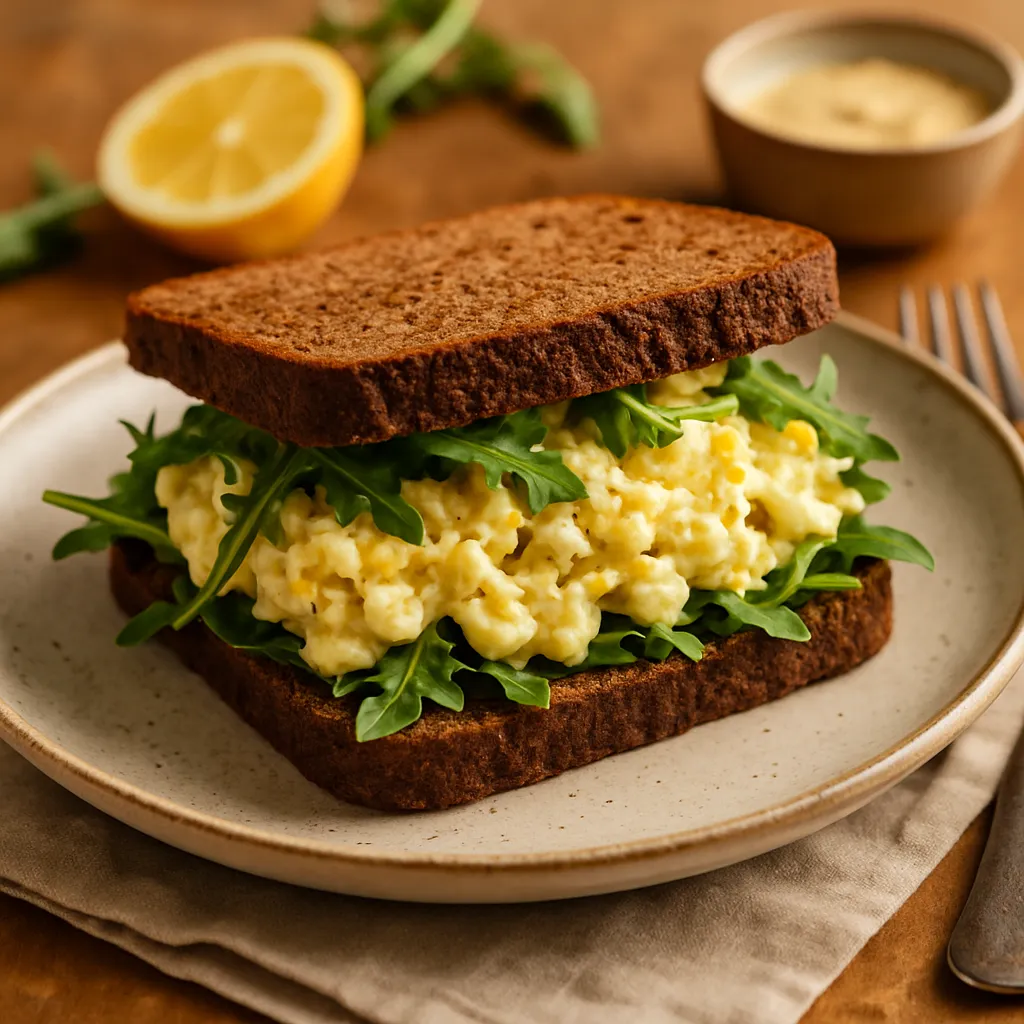 Photo of Egg Salad with Arugula Sandwich