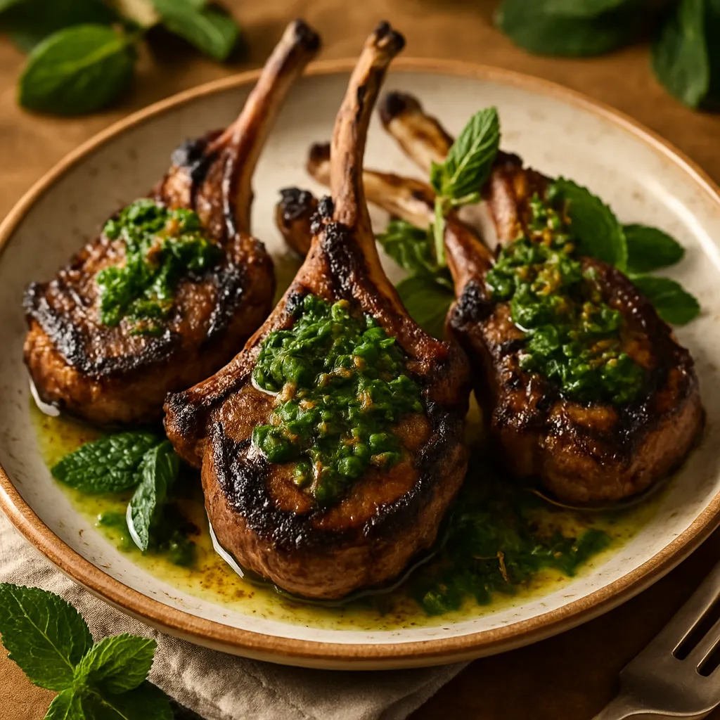 Photo of Grilled Lamb Chops with Mint Chimichurri