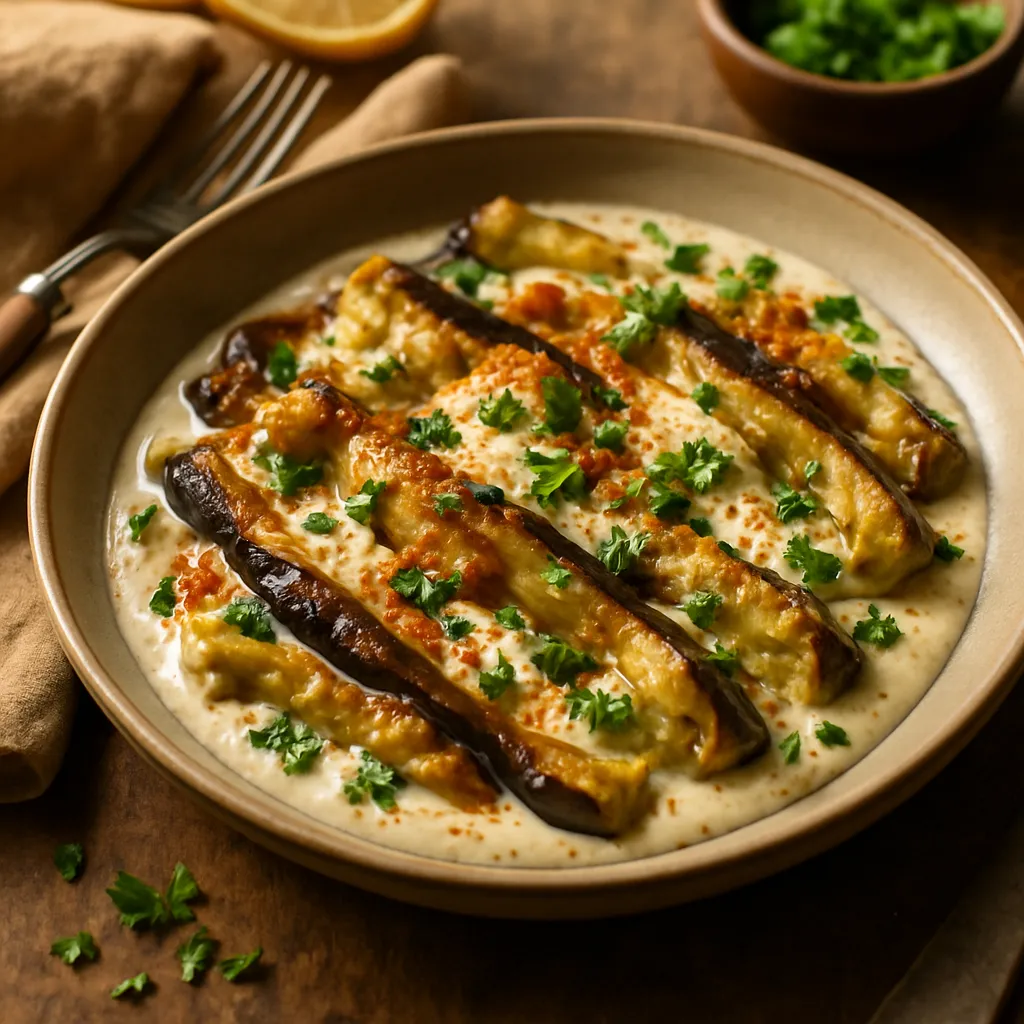 Photo of Smoked Eggplant with Garlic Sauce