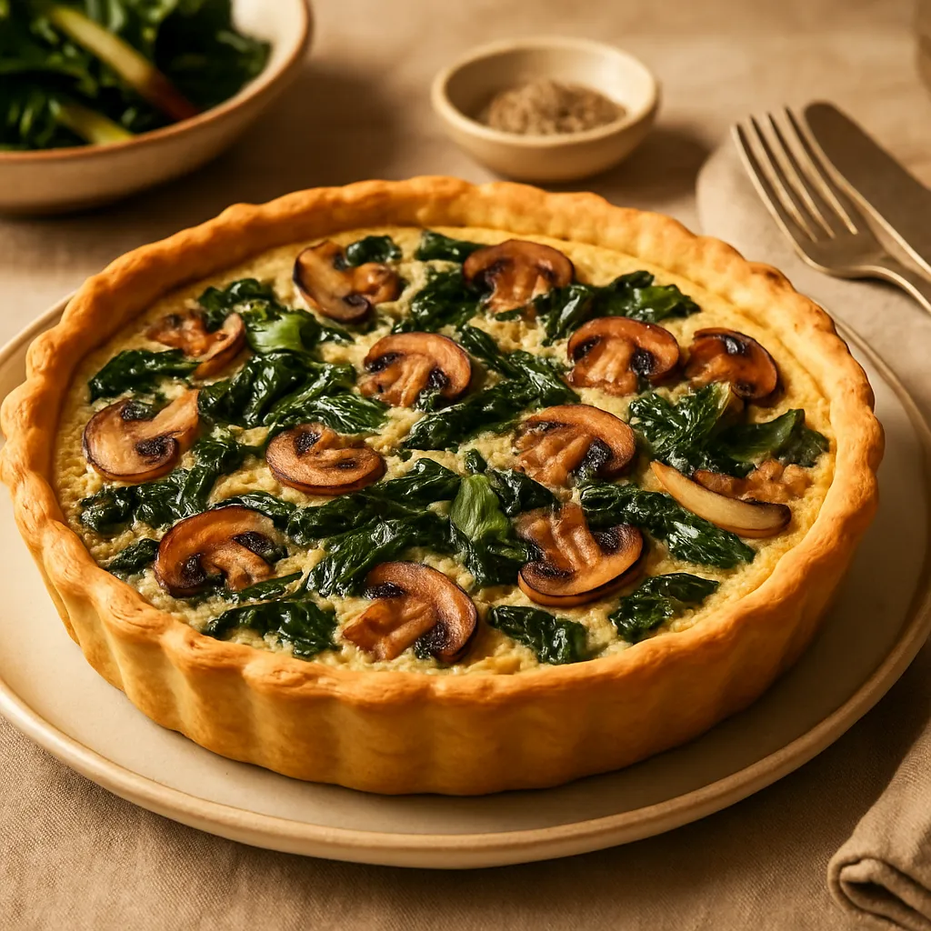 Chard and Mushroom Quiche