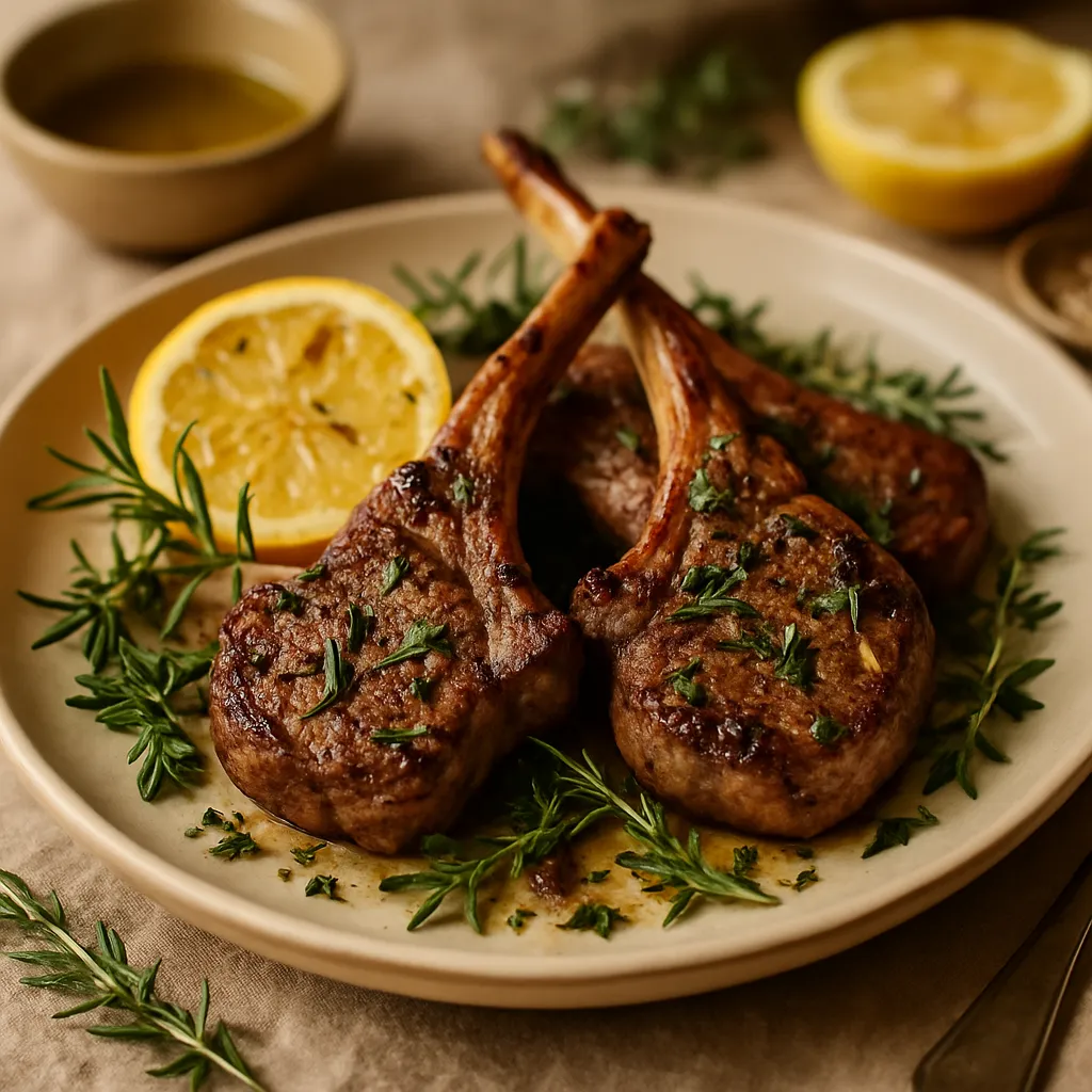 Photo of Simple Greek Lamb Chops with Lemon and Herbs