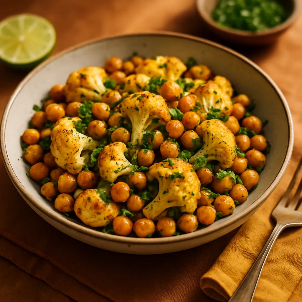 Roasted Cauliflower and Chickpea Salad
