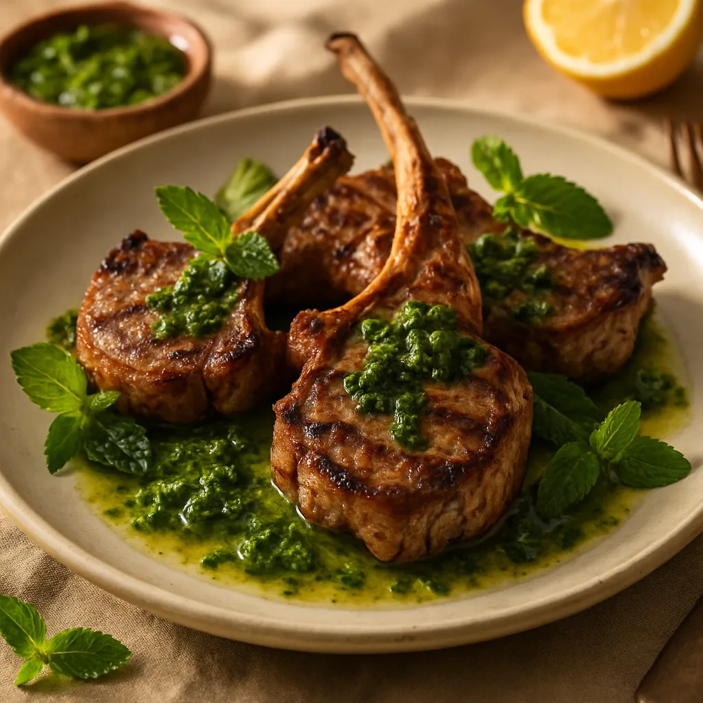 Photo of Grilled Lamb Chops with Mint Sauce