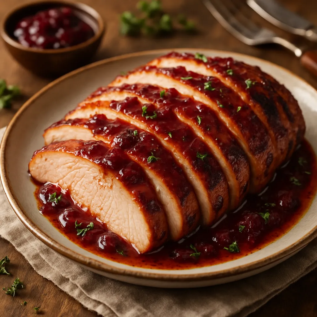 Photo of Smoked Turkey Breast with Cranberry Glaze