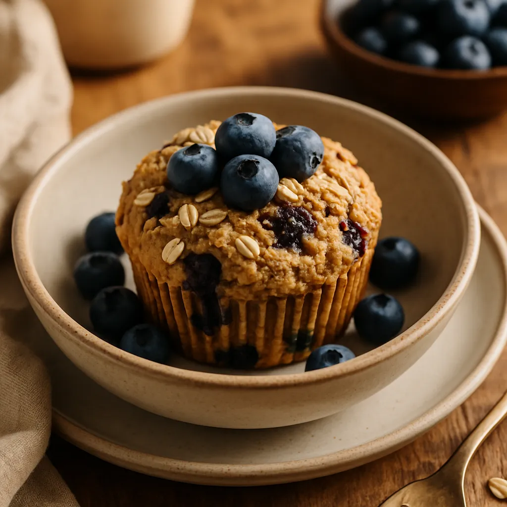 Vegan Oatmeal Blueberry Muffins