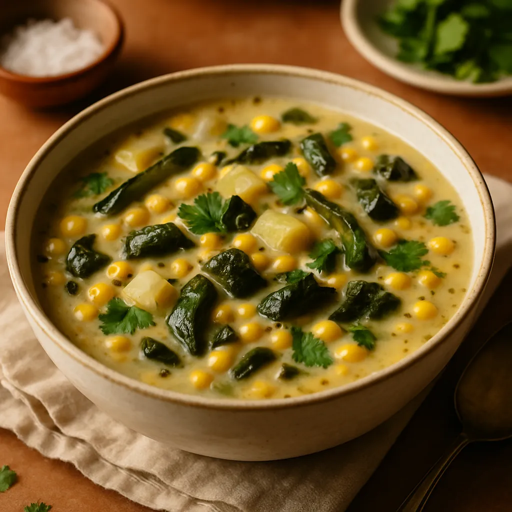 Roasted Poblano and Corn Chowder