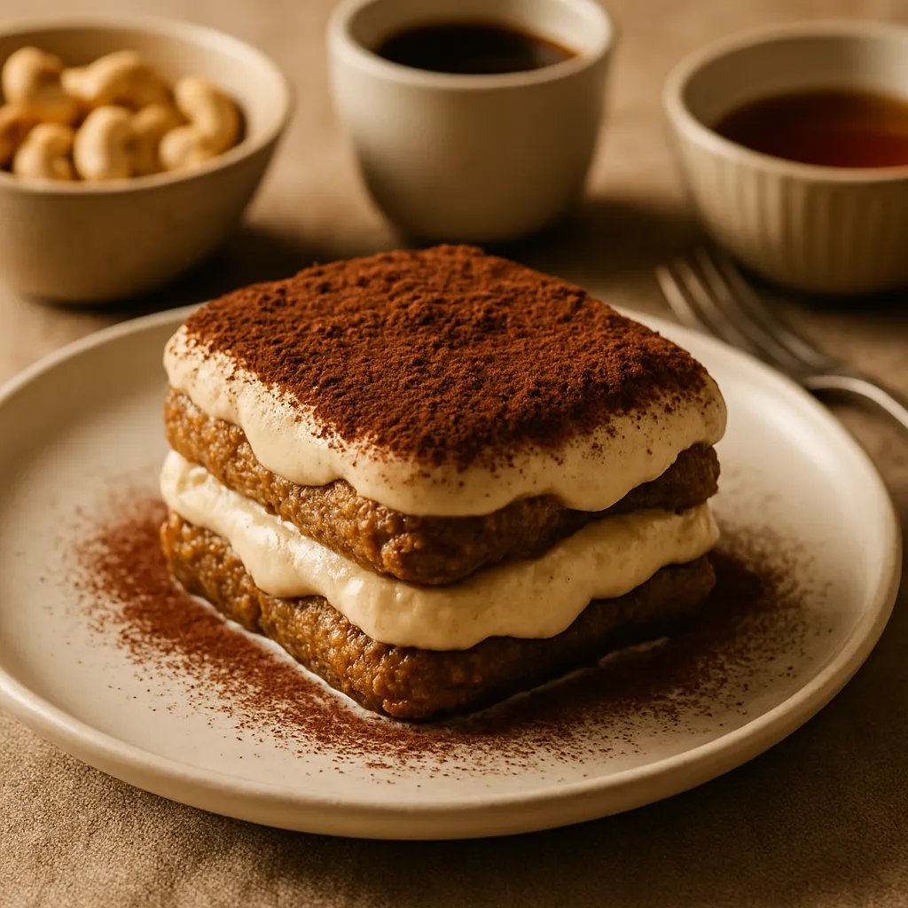 Vegan Tiramisu with Cashew Cream and Coffee