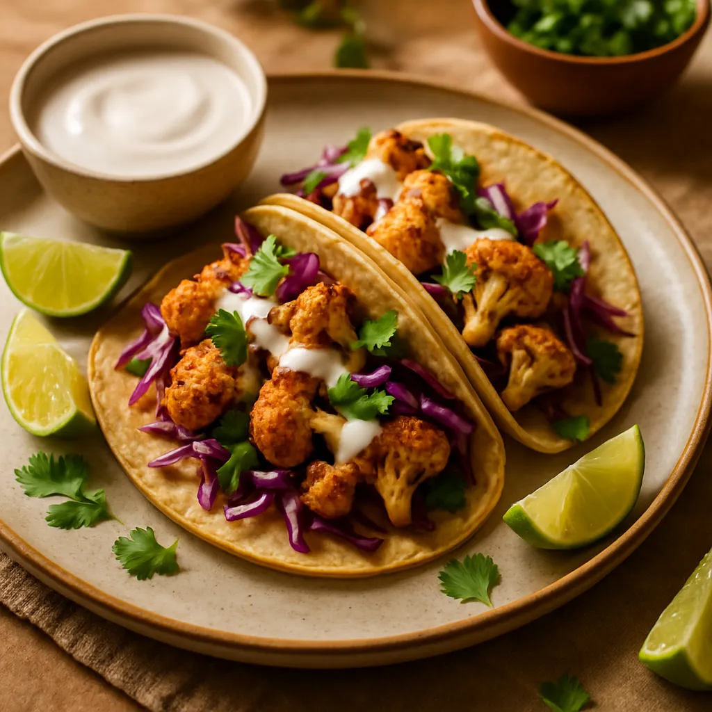 Spicy Roasted Cauliflower Tacos
