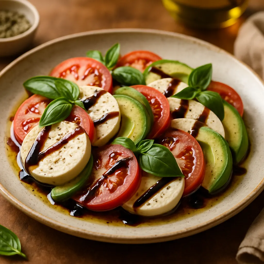 Vegan Caprese Salad with Balsamic Reduction