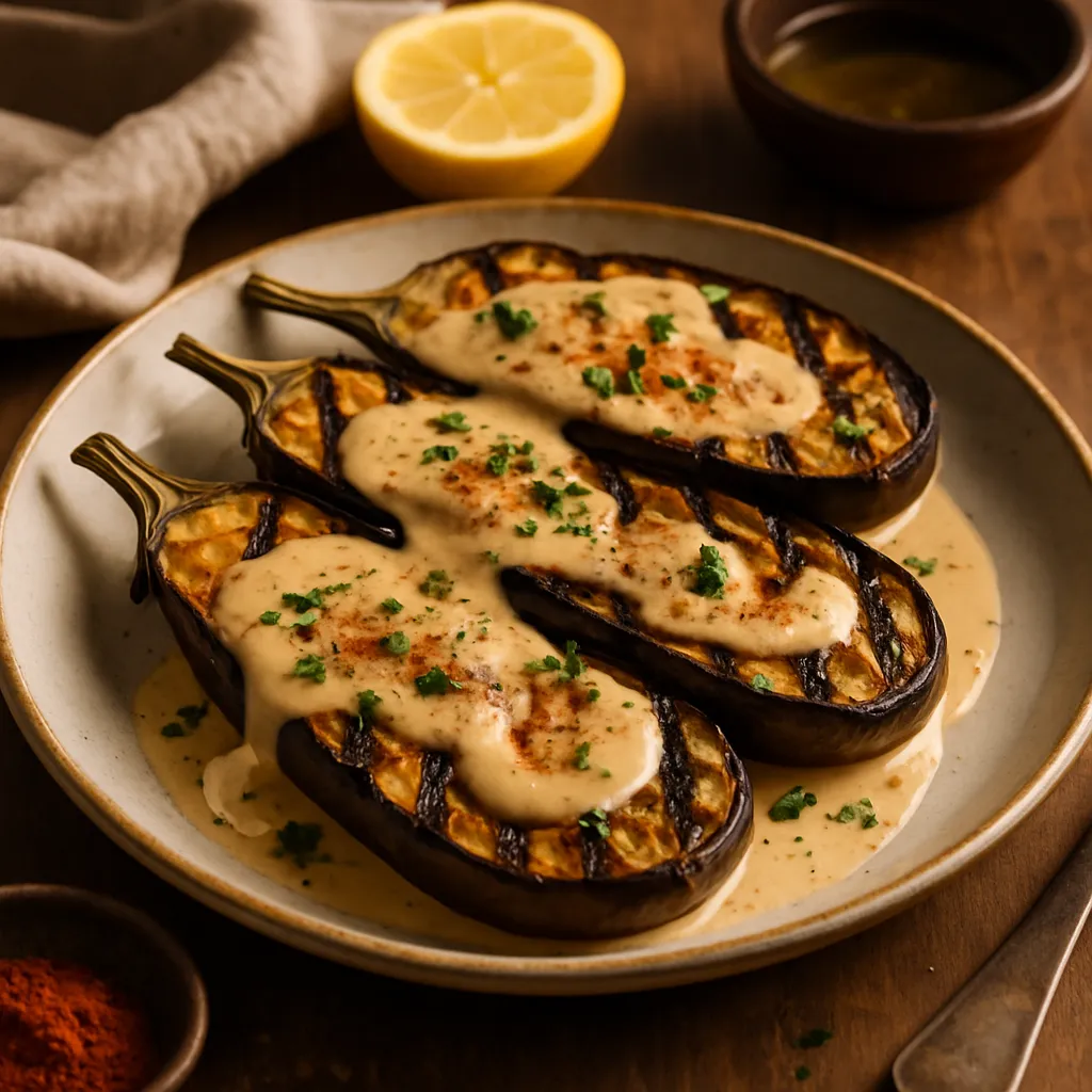 Photo of Grilled Eggplant with Smoky Tahini Sauce
