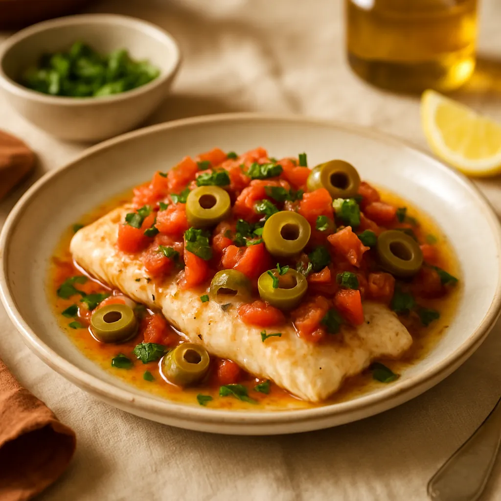 Photo of Baked Fish with Tomato and Olives