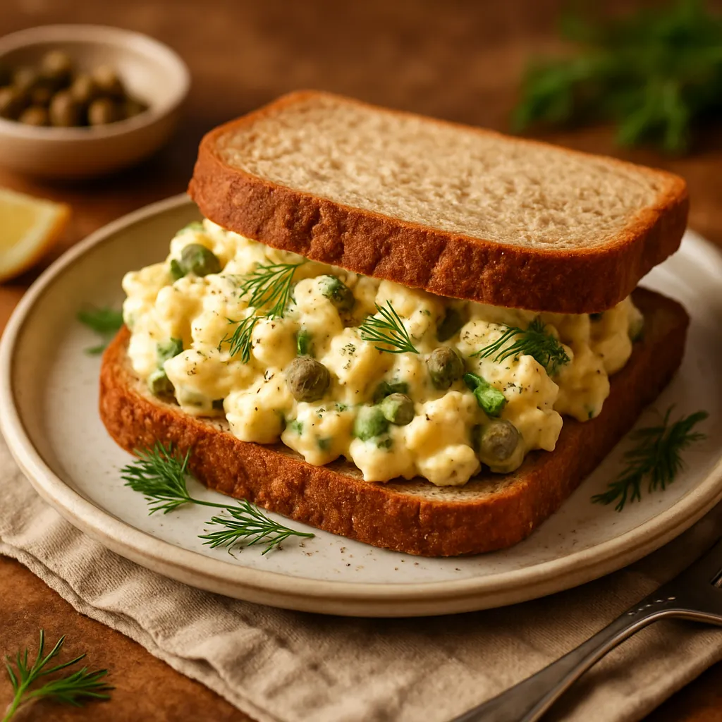Photo of Savory Egg Salad with Capers Sandwich
