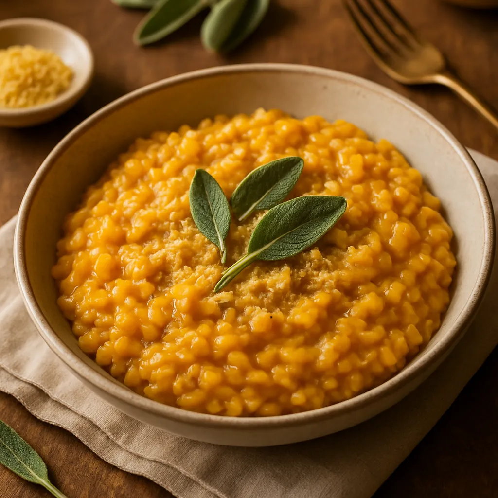 Vegan Pumpkin Risotto with Sage