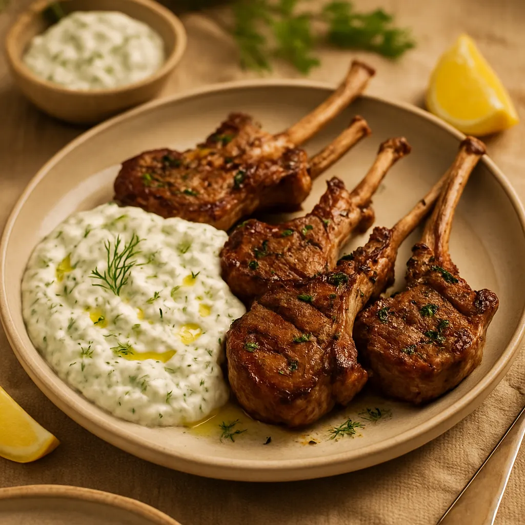 Photo of Easy Greek Grilled Lamb Lollipops with Tzatziki