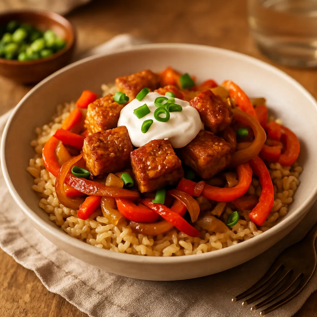 Cajun Spiced Tempeh and Rice Bowl