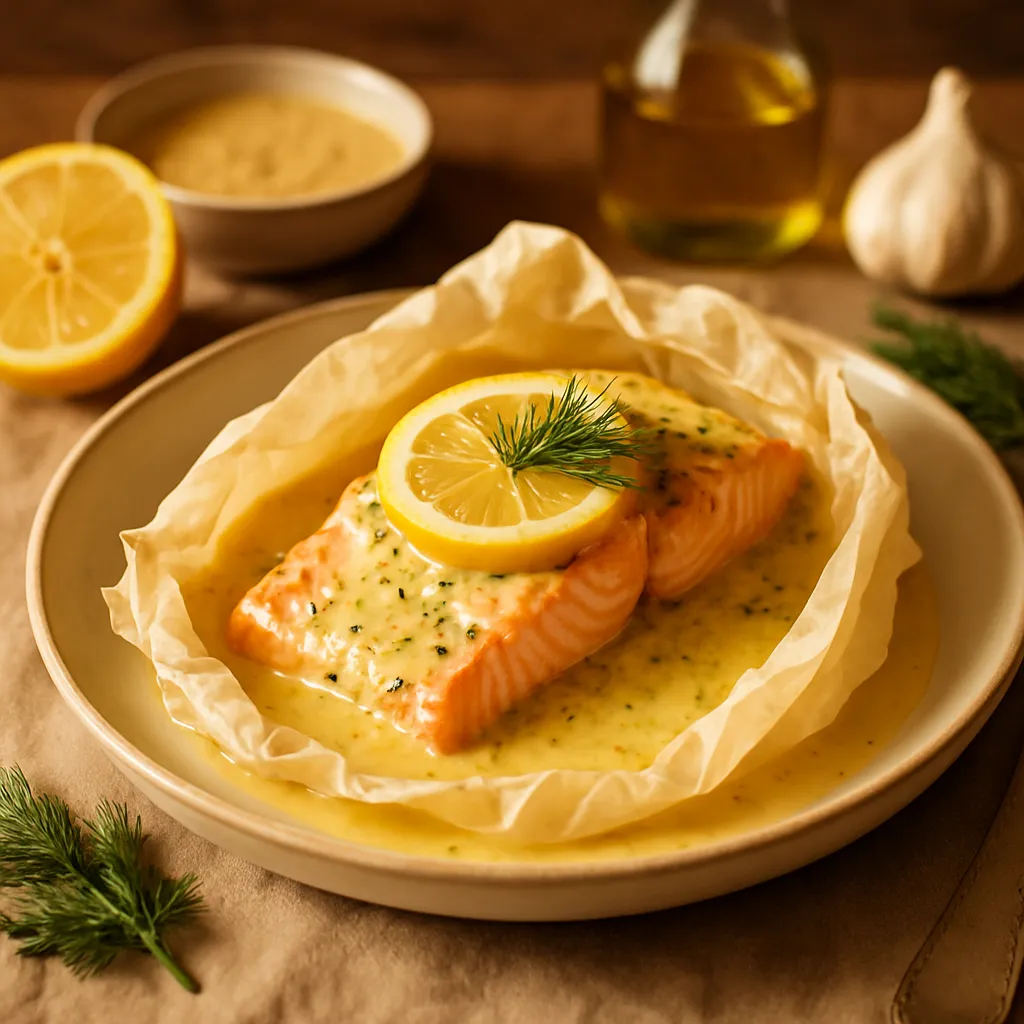 Photo of Saumon en Papillote avec Sauce Moutarde