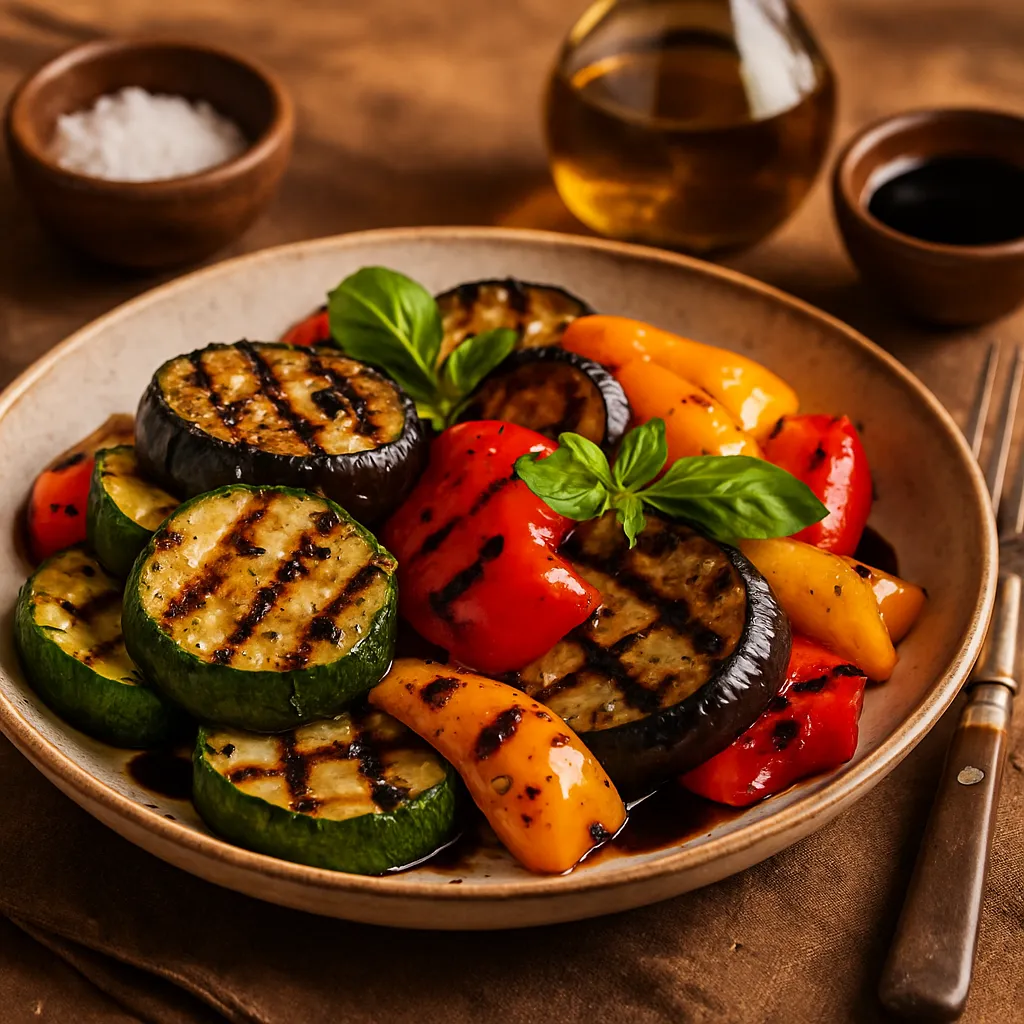 Photo of Grilled Vegetable Platter with Smoked Olive Oil