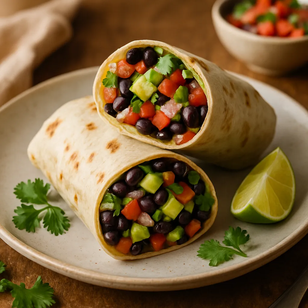 Vegan Breakfast Burrito with Black Beans