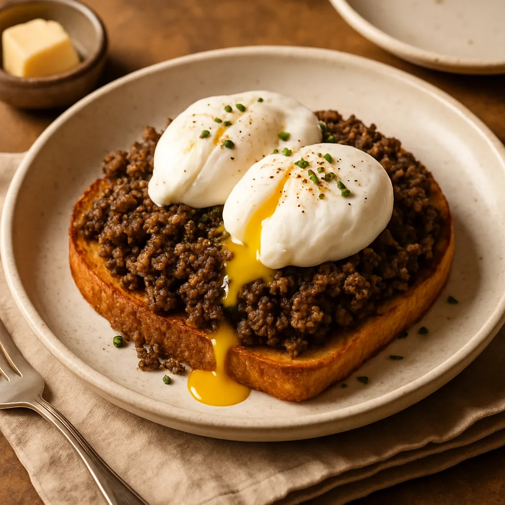 Scottish Haggis with Poached Eggs