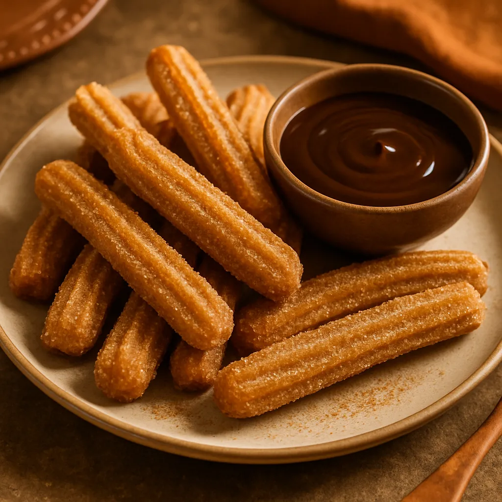 Crispy Vegan Churros with Chocolate Sauce