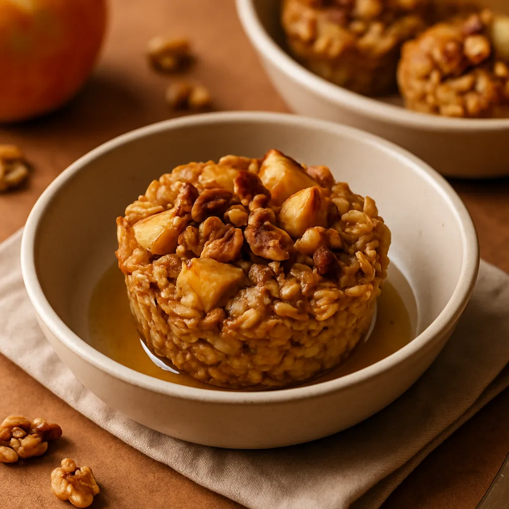 Baked Apple & Cinnamon Oatmeal Cups with Nuts