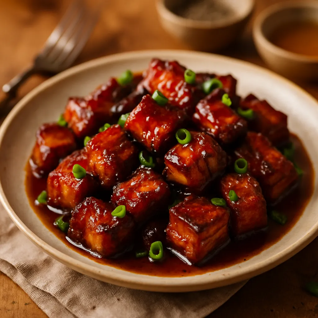 Photo of BBQ Pork Belly Bites with Honey Glaze
