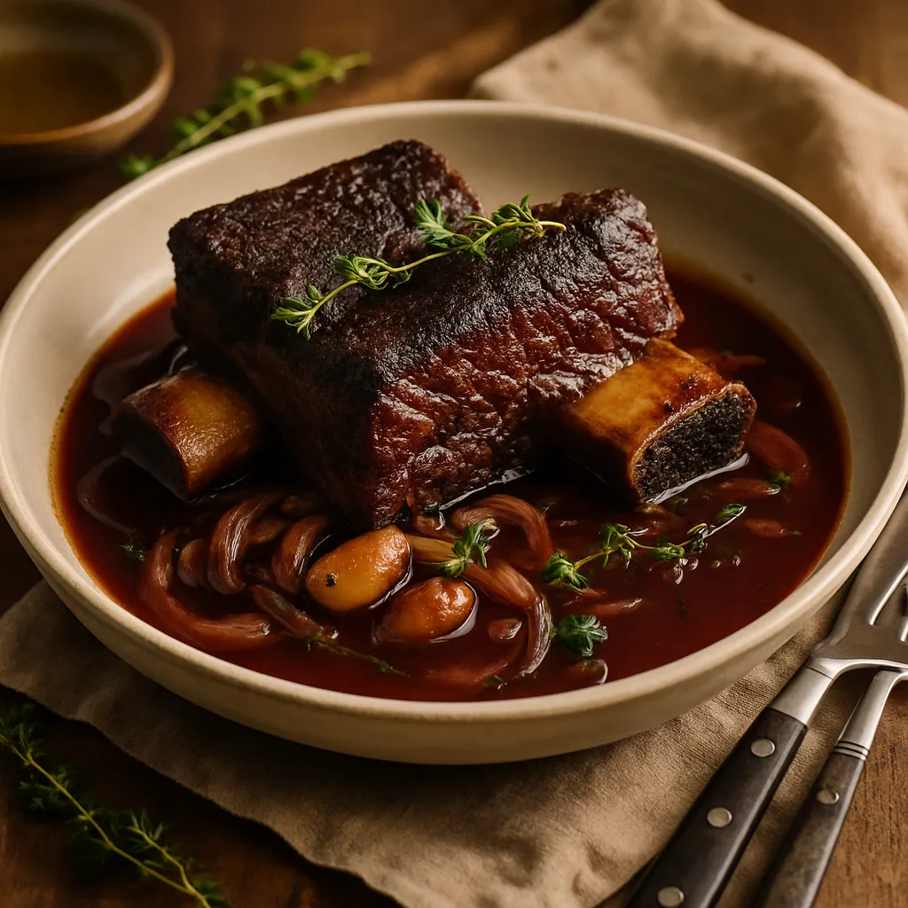 Photo of Smoked Beef Short Ribs with Red Wine Reduction