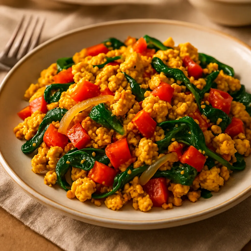 Spicy Tofu Scramble with Peppers