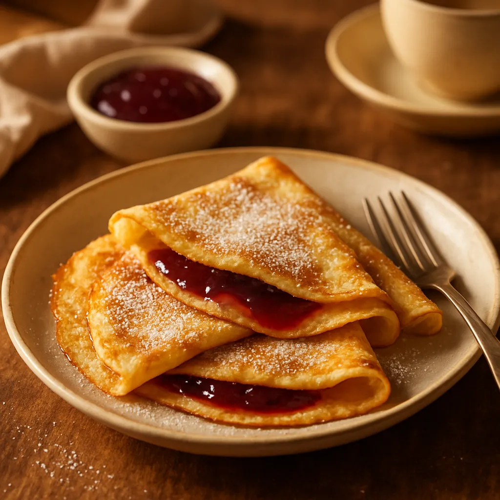Pfannkuchen mit Marmelade