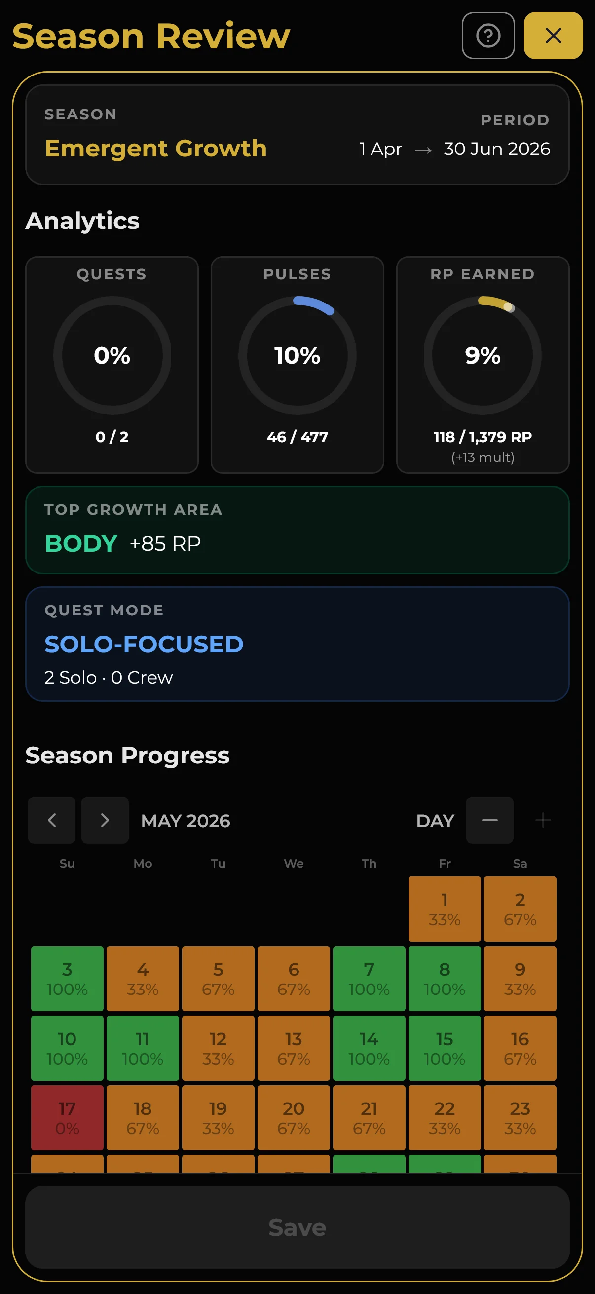 Season Review on iPhone