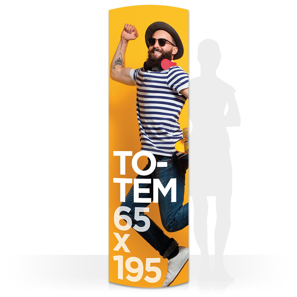 Impression Totem elliptique 65x195 cm Carton ♻️ pas cher