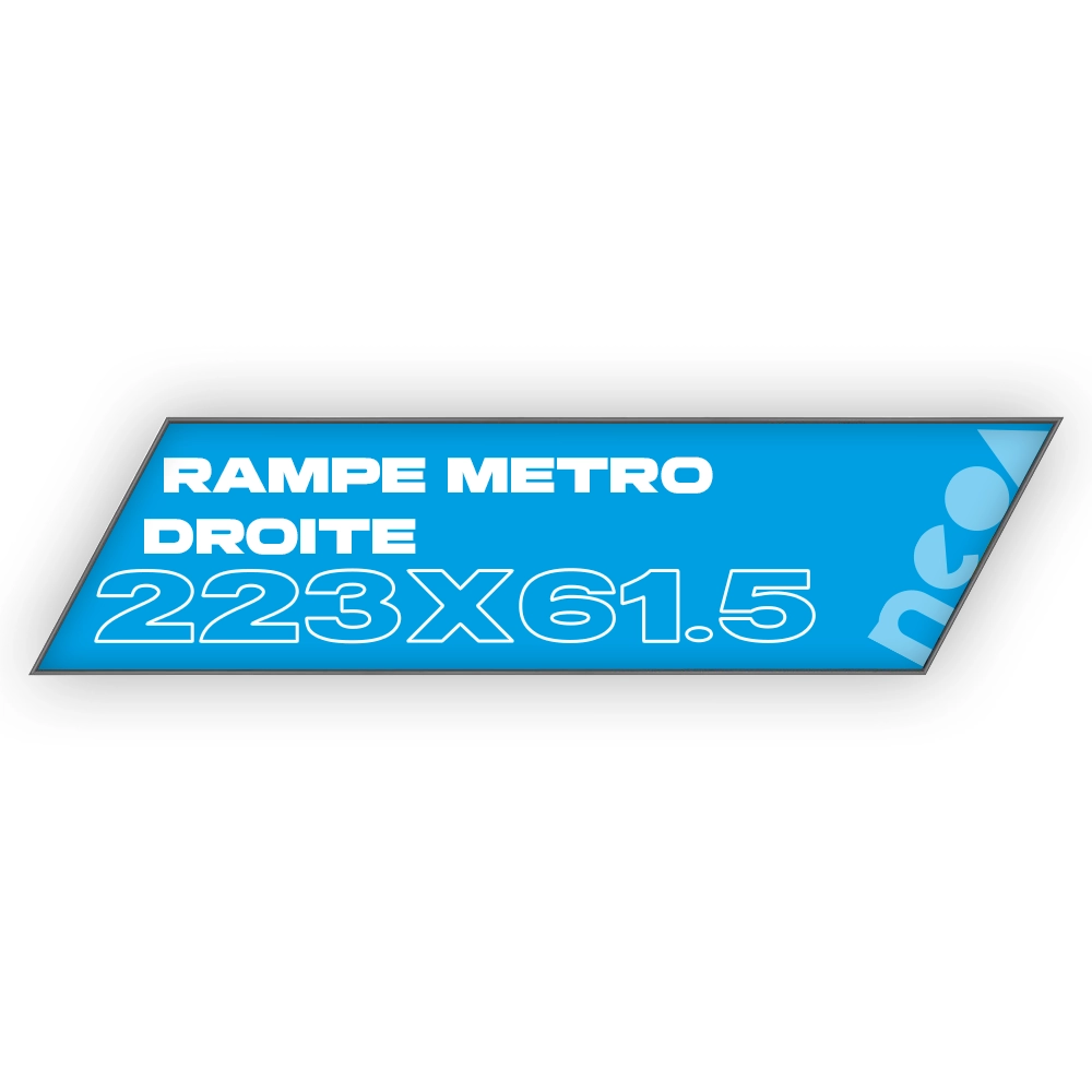 L’affiche métro rampe d’escalier droite 223 x 61,5 cm est parfaite pour capter l’attention des usagers dans les stations de métro. Placée le long des rampes d’escalier, elle garantit une visibilité maximale pour vos campagnes publicitaires.