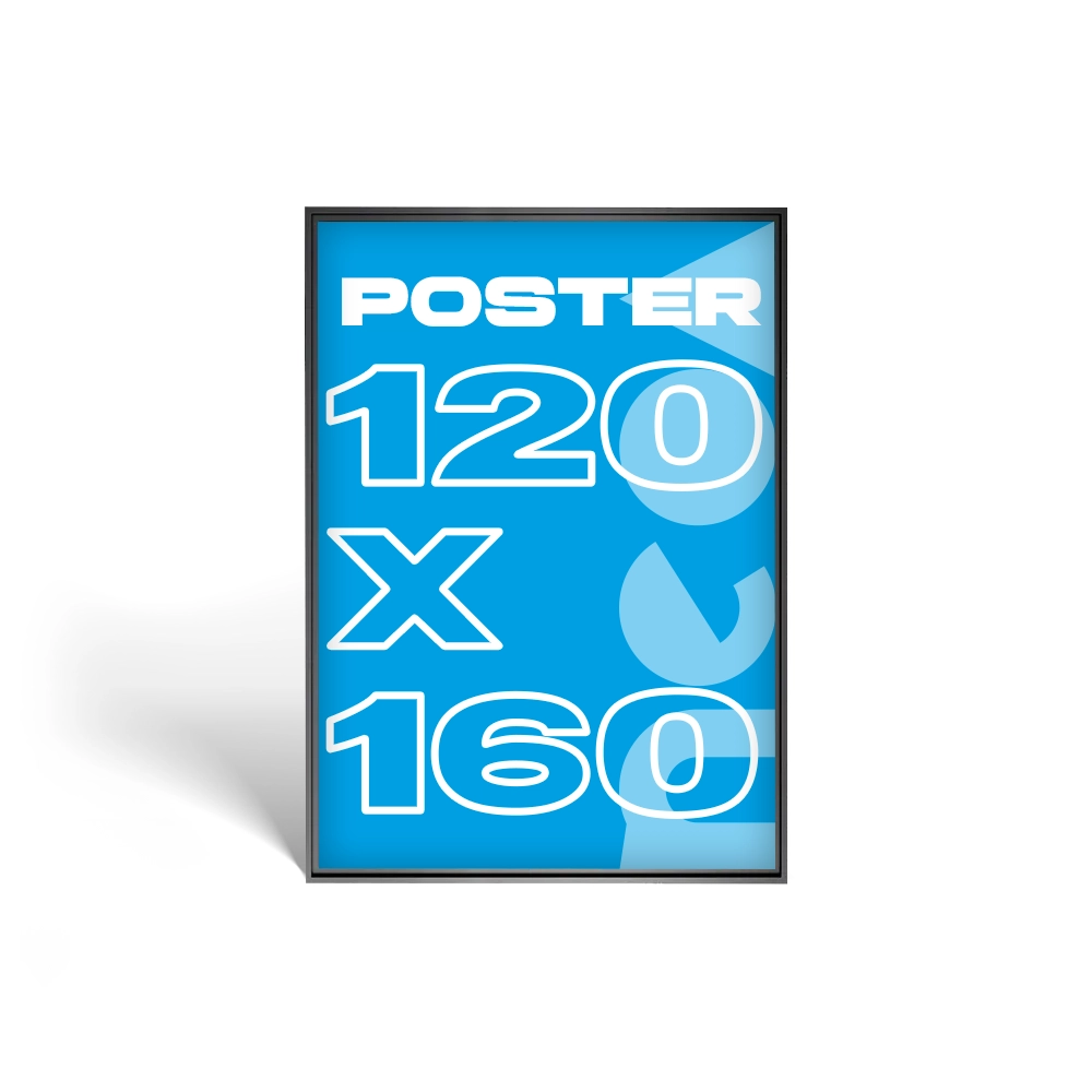 Le poster 120 x 160 cm offre un impact visuel fort grâce à ses dimensions généreuses, idéal pour les espaces nécessitant une visibilité élevée et des messages percutants. Avec ses grandes dimensions, il permet de mettre en avant des visuels de qualité et des messages attractifs tout en s’assurant que votre contenu ne passera pas inaperçu. 