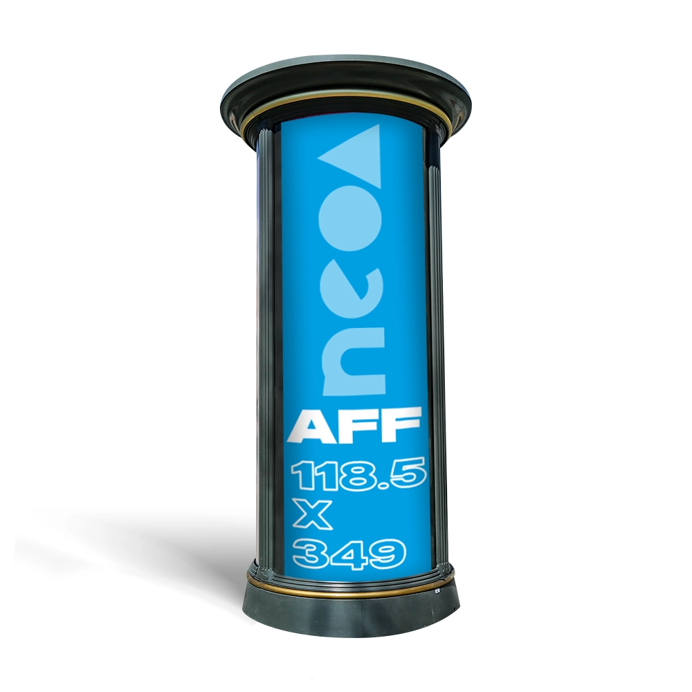 Cette affiche grand format est spécifiquement conçue pour colonne Morris. Ça taille est de 118,5 × 350 cm. Elle est imprimée sur papier couché mat blanc 150 g, en recto seul ou en recto-verso. 