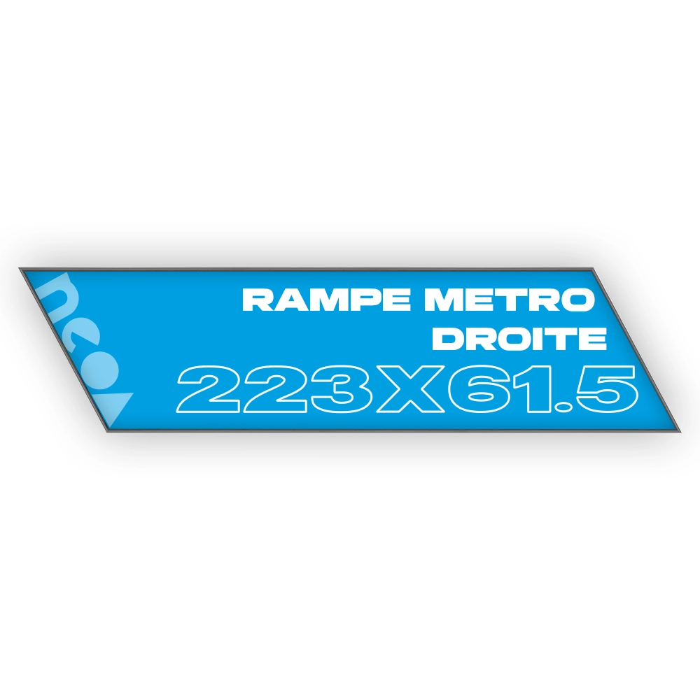 Idéale pour les rampes d’escalier des stations de métro, l’affiche métro rampe d’escalier gauche 223 x 61,5 cm assure une visibilité maximale et une installation facile pour vos campagnes publicitaires.