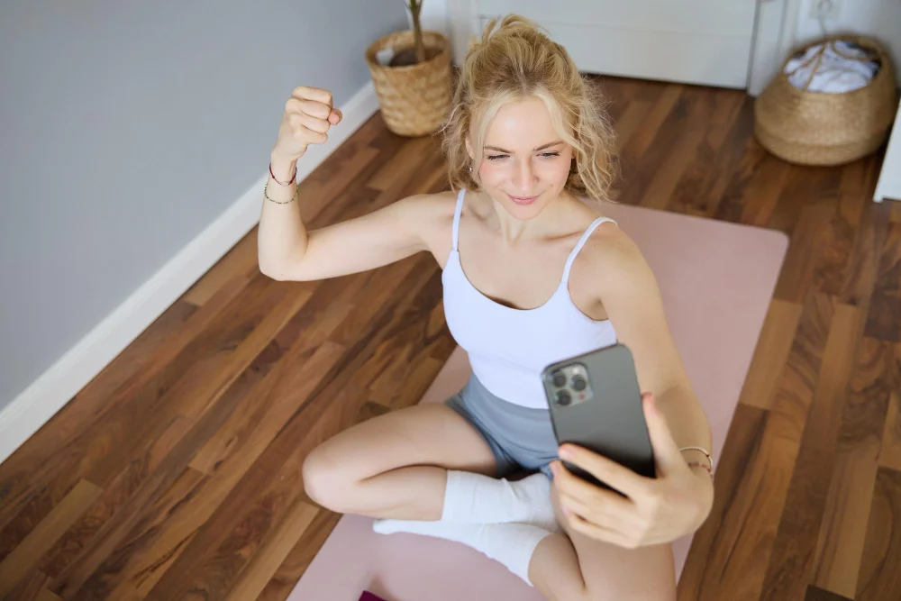 Person using a fitness app