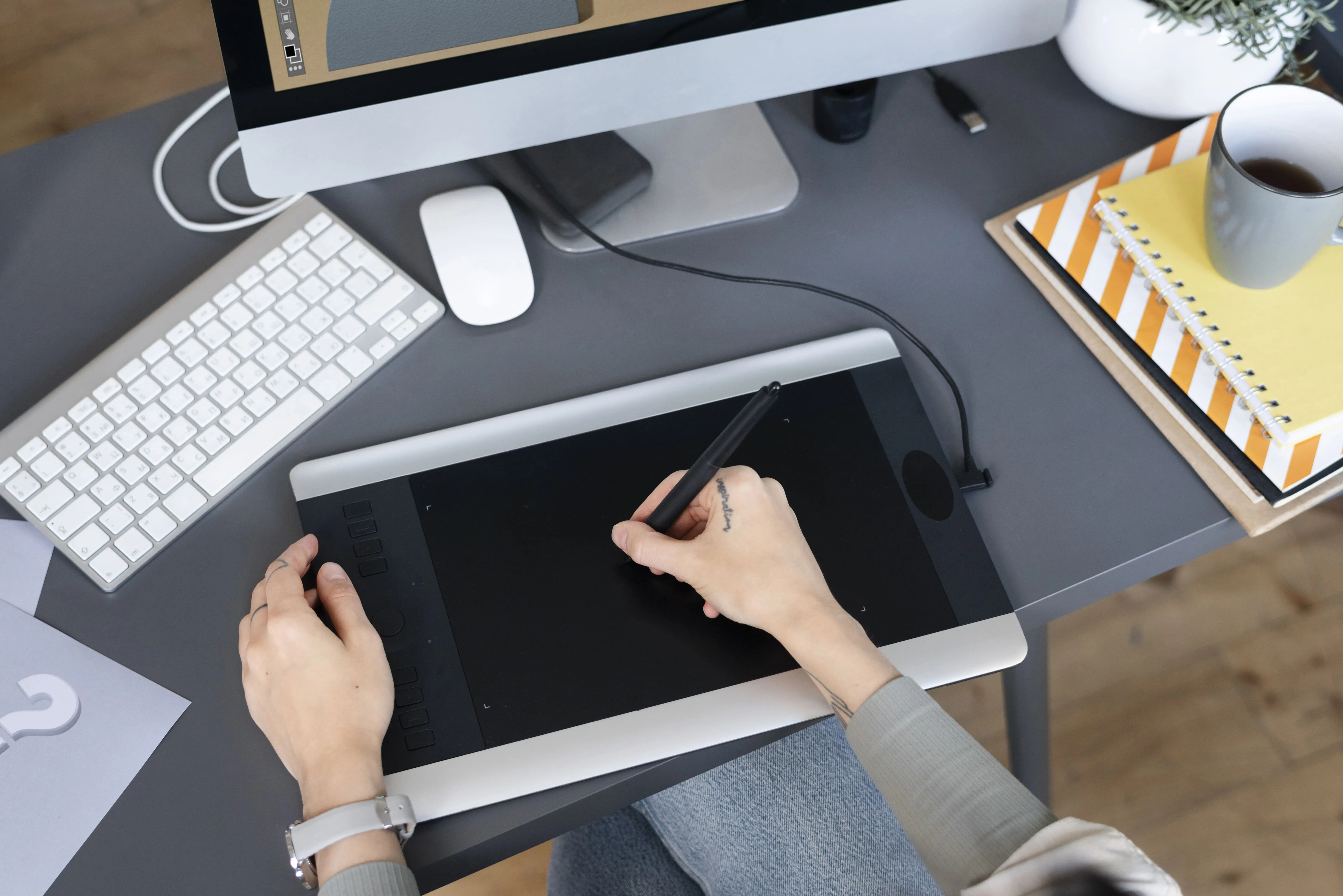 Young Woman Working Animation Studio