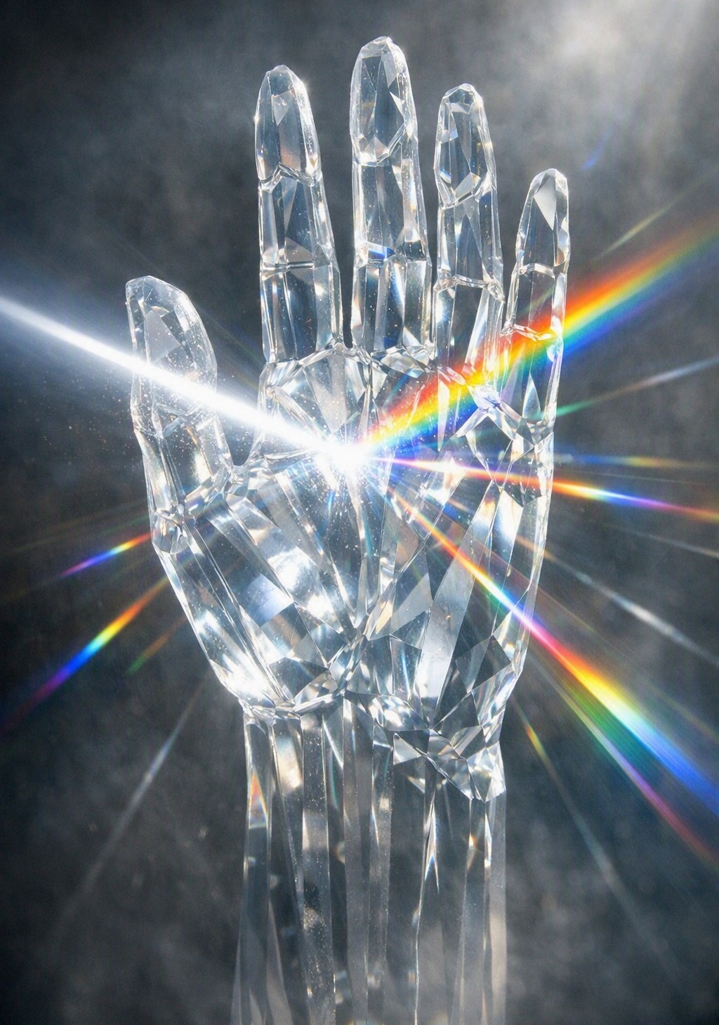 Refracción geométrica — la luz desviada por la ley del prisma.