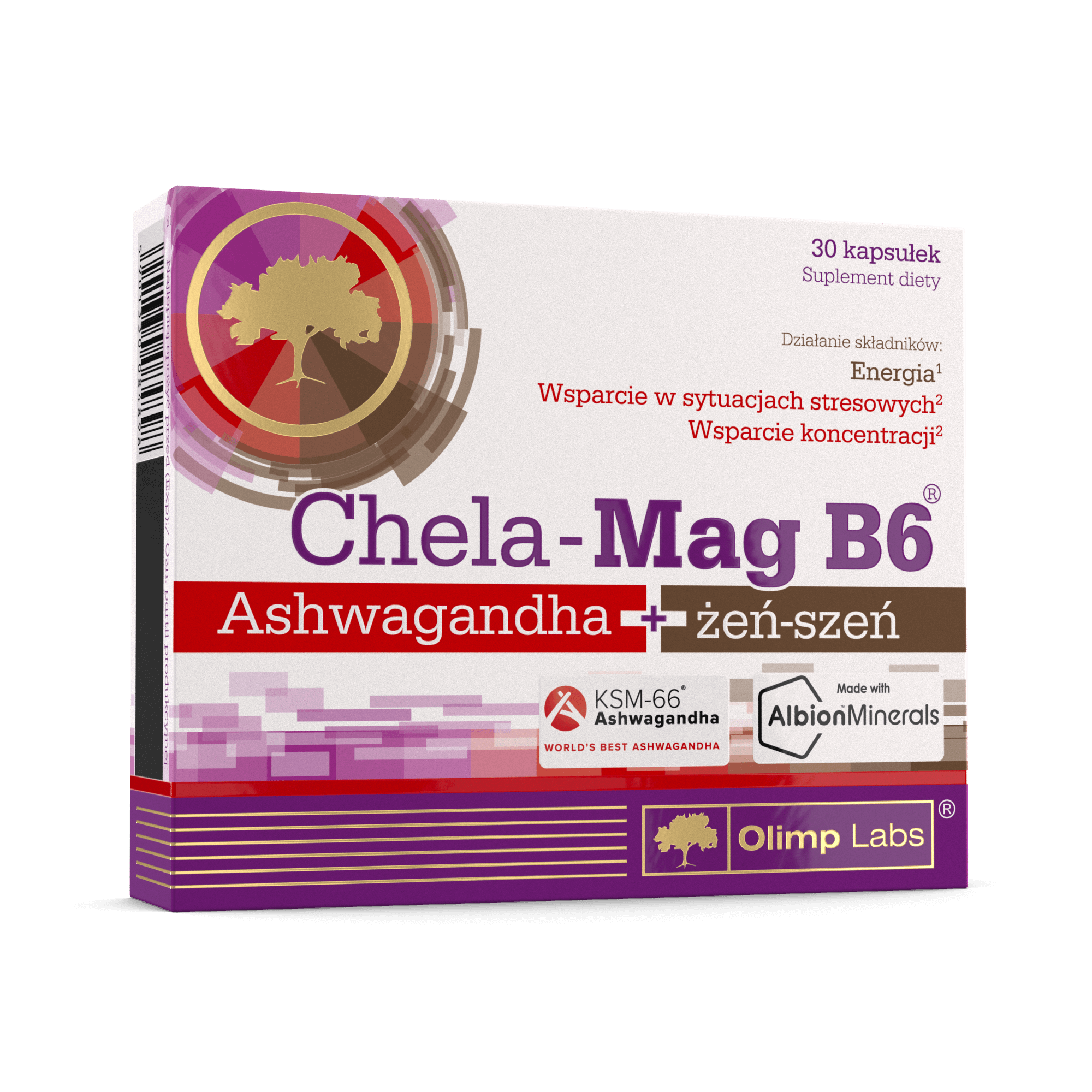 Chela-Mag B6 Ashwagandha + Ginseng — 30 caps