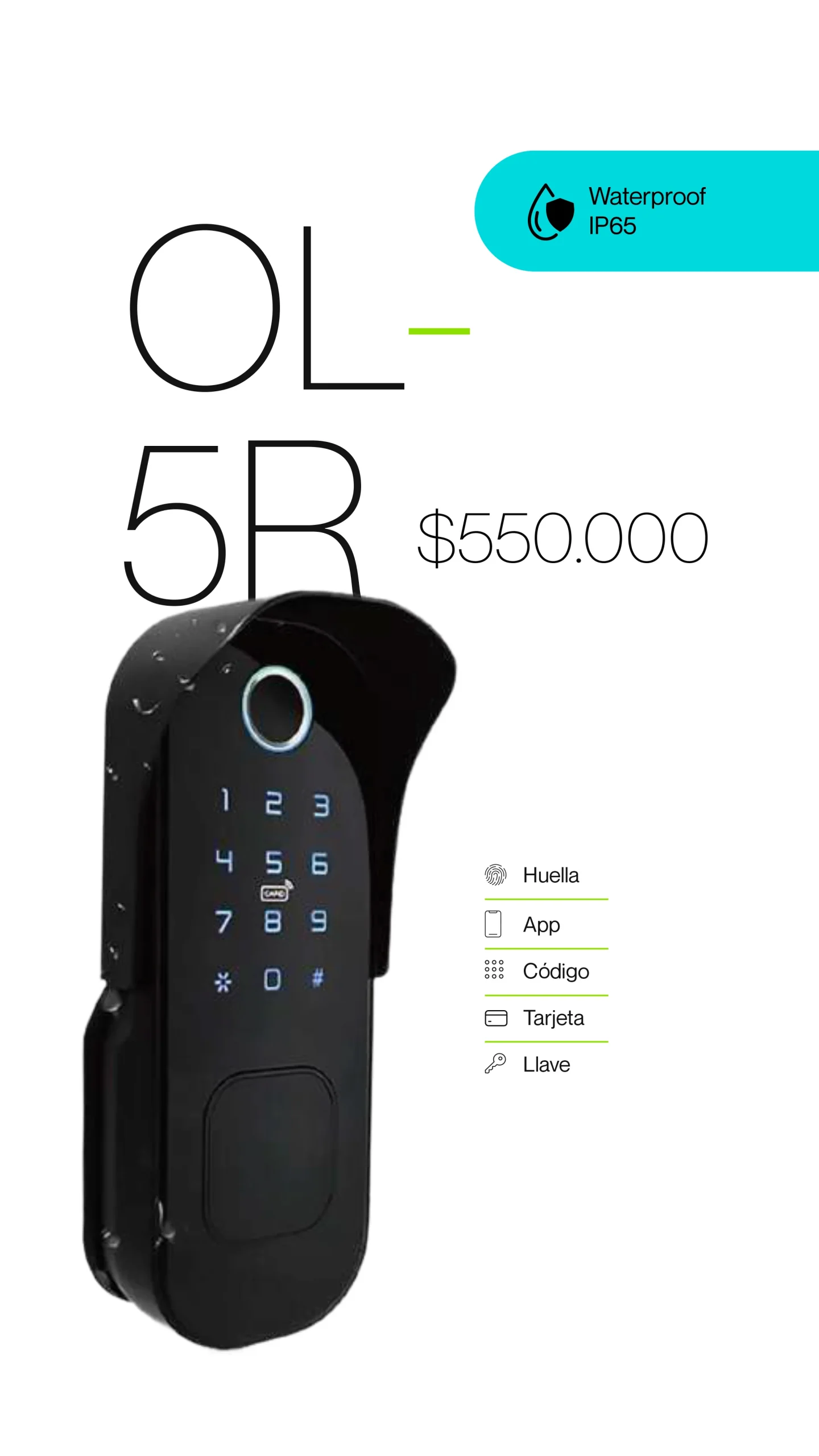Cerradura Inteligente OL 5R para Colombia | OL Solutions
