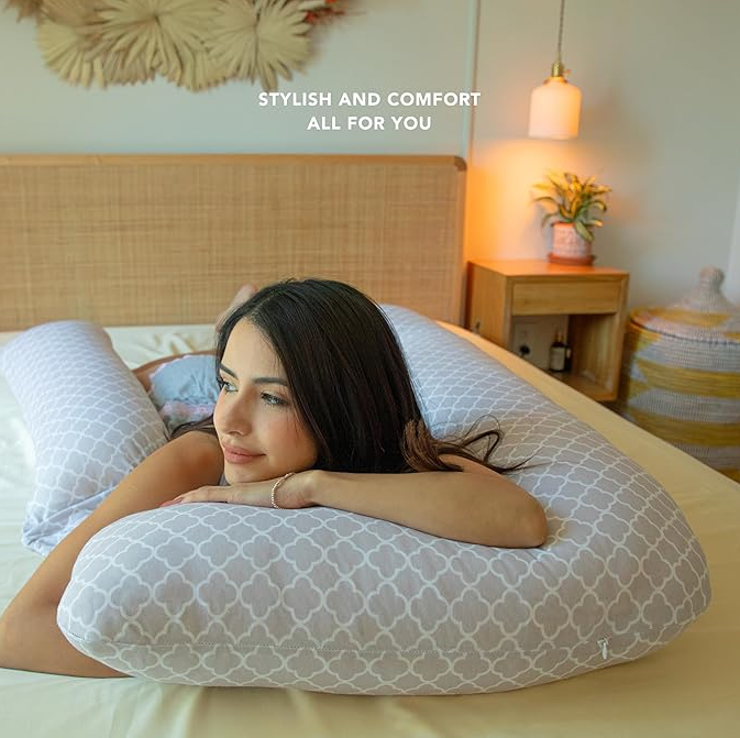 PharMeDoc Pregnancy Pillow – U-Shaped Full Body Maternity Pillow (Grey) – PharMeDoc – Amazon