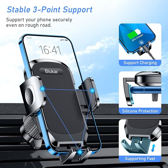 Support téléphone voiture Blukar (Tableau de bord/Pare-brise)