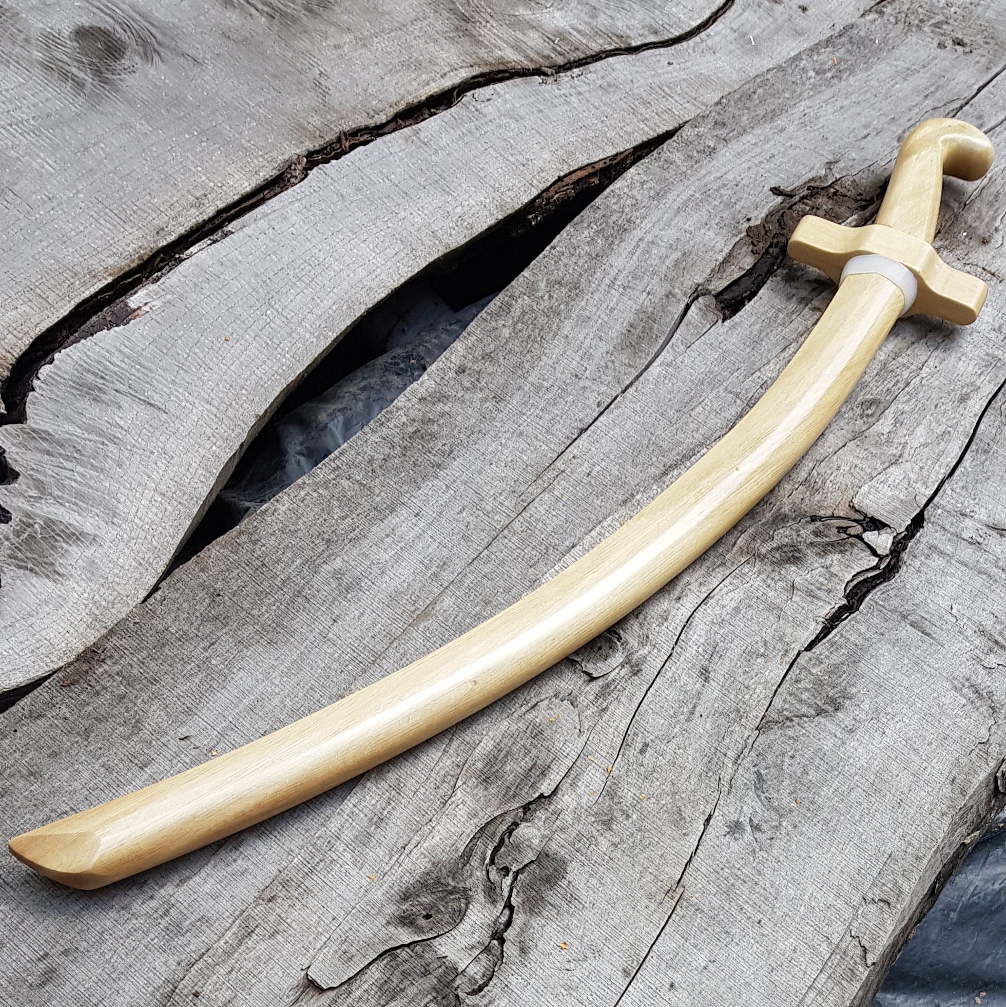 Puinen sapeli kädensuojalla 80 cm, eurooppalainen valkopyökki