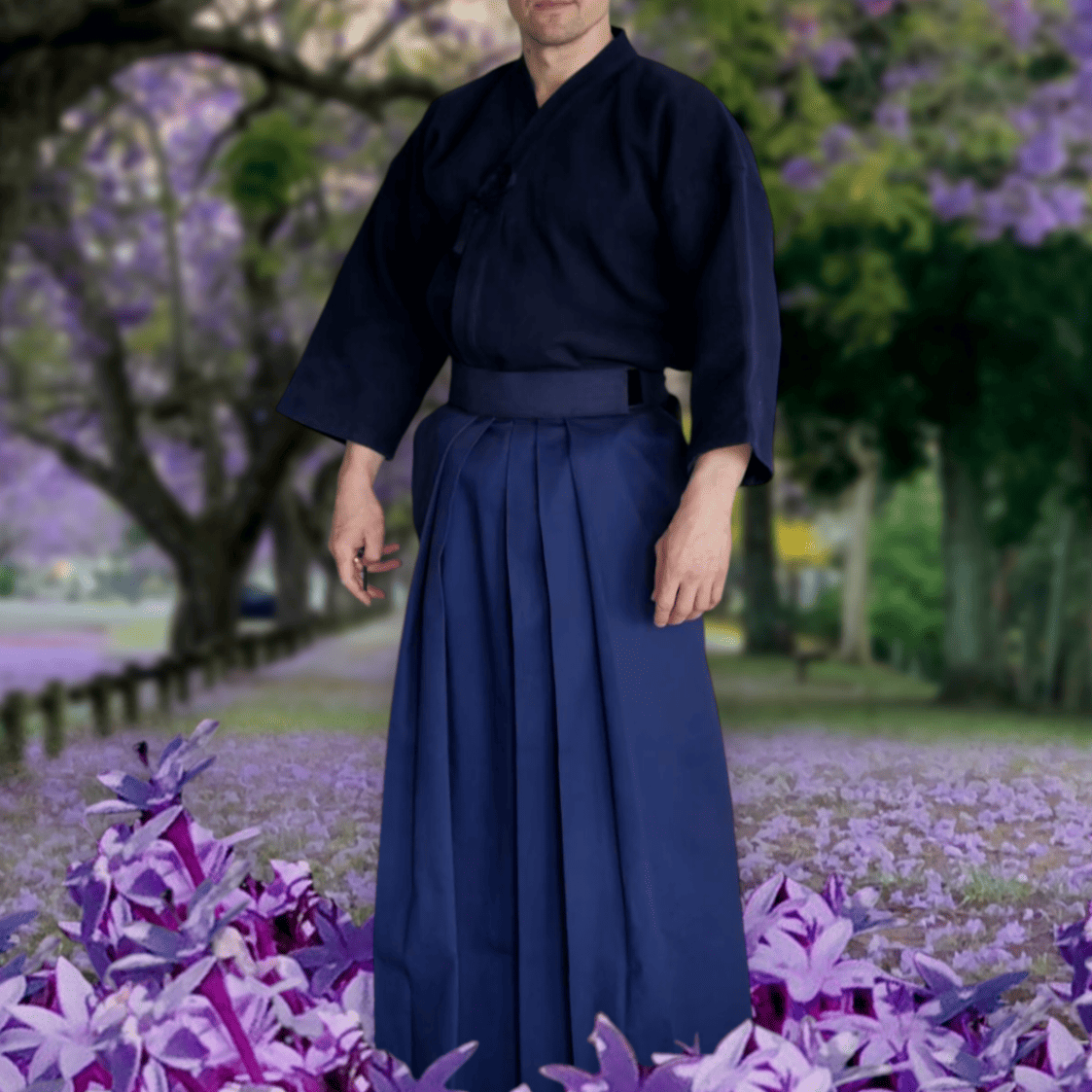 Hakama Bokuto, tummansininen, tarranauhakiinnitys