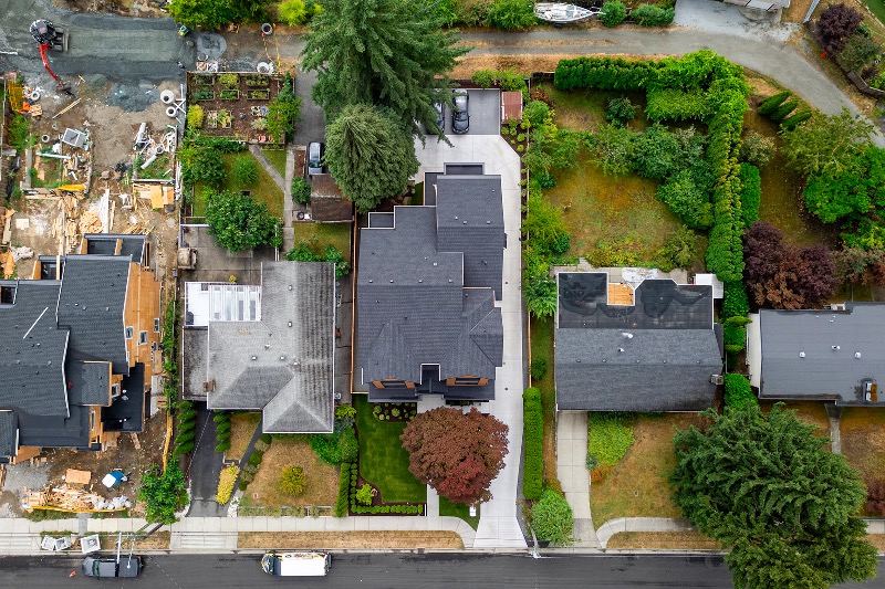 lot shown redeveloped as a triplex